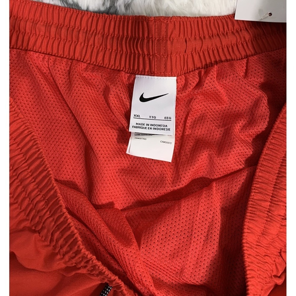 NIKE Swim Swoosh Logo Taped 5" Volley Shorts Trunks Red Men's Size 2XL *NEW* - Picture 4 of 7